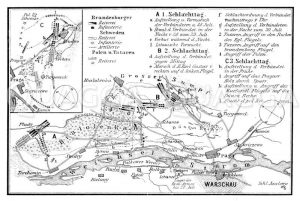 Plan zur dreitägigen Schlacht bei Warschau