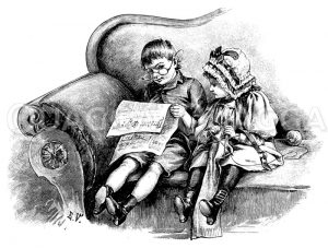Kinder spielen ihre Großeltern Zeichnung/Illustration