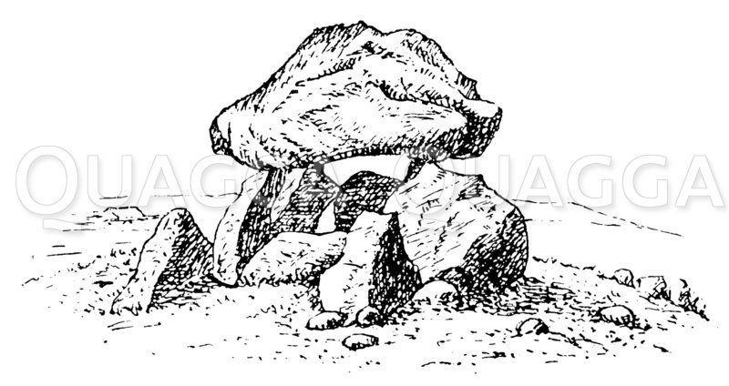 Dolmen in Seeland (Cartailhac.) Zeichnung/Illustration