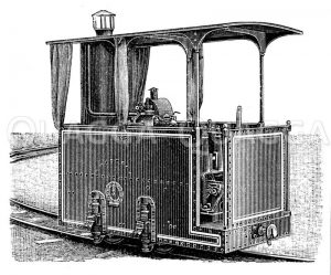 Petroleumlokomotive Zeichnung/Illustration