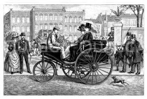 Patent-Motorwagen von Benz Zeichnung/Illustration