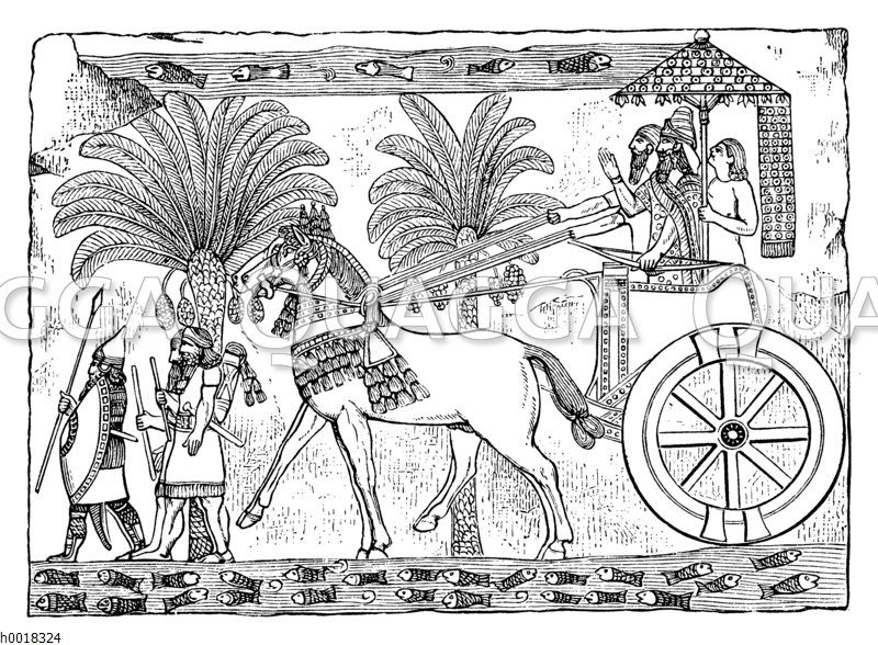 Siegreich heimkehrender assyrischer König