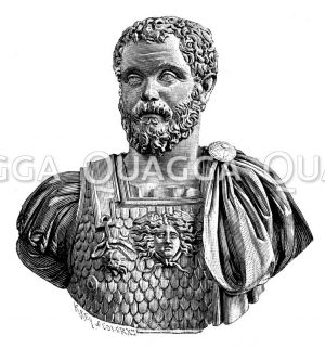 Septimius Severus. Antike Marmorbüste im kapitolinischen Museum