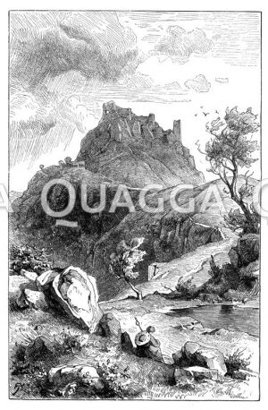 Trümmer der Burg Canossa