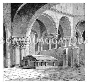 Grabmal Gottfrieds von Bouillon in der Grabeskirche oder Kirche vom heiligen Grab zu Jerusalem