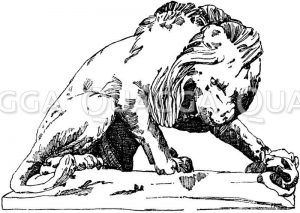 Löwe aus den Tuilerien (Terrasse du bord-de-l'eau) in Paris. 19. Jahrhundert. (Baldus, Raguenet) [Digital]