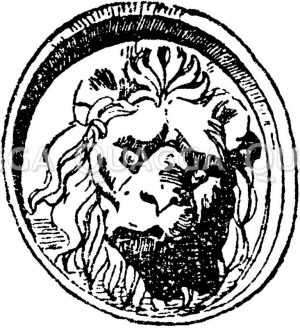 Löwenkopf in Medaillonform. Ital. Renaissance. [Digital]