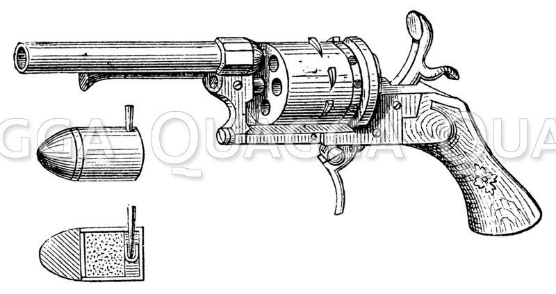 Lefaucheur-Revolver mit Patrone