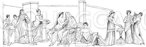 Aldobrandinische Hochzeit. Wandgemälde Quagga Illustrations