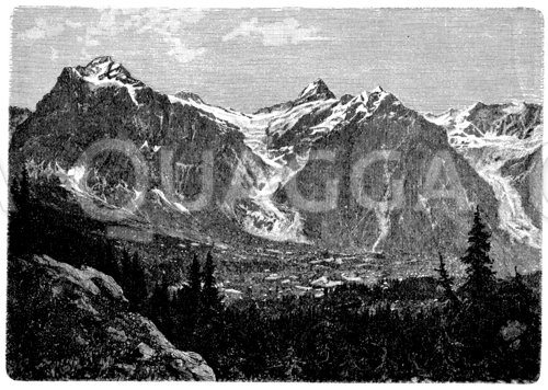 Wetterhorn mit beiden Grindelwald-Gletschern