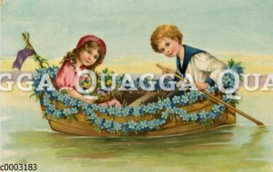Kinder in einem Boot