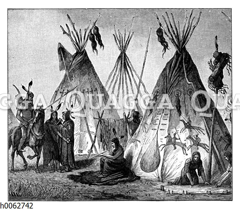 Dorf der Cheyenne-Indianer