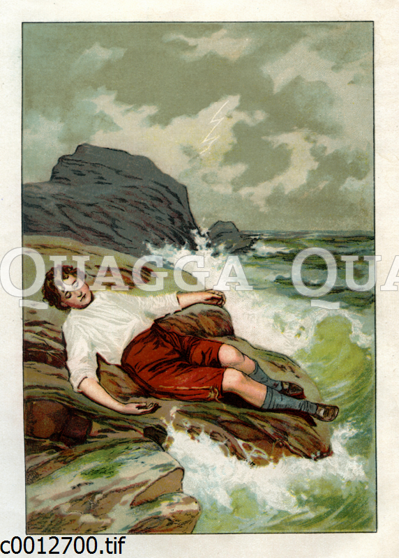 Robinson strandet auf einer einsamen Insel