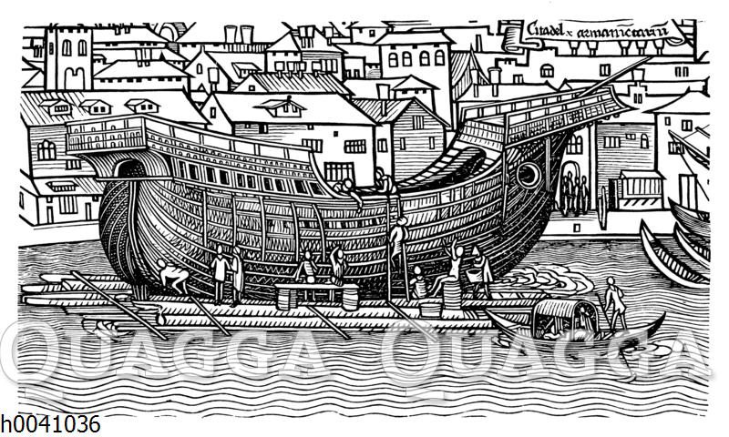 Bau eines großen Seeschiffes im letzten Drittel des 15. Jahrhunderts