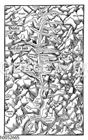 Deutsche Gebirgskarte aus dem 16. Jahrhundert
