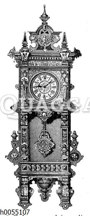 Wanduhr mit Federzugregulator und offenem Gehäuse