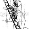 Mann auf einer Leiter