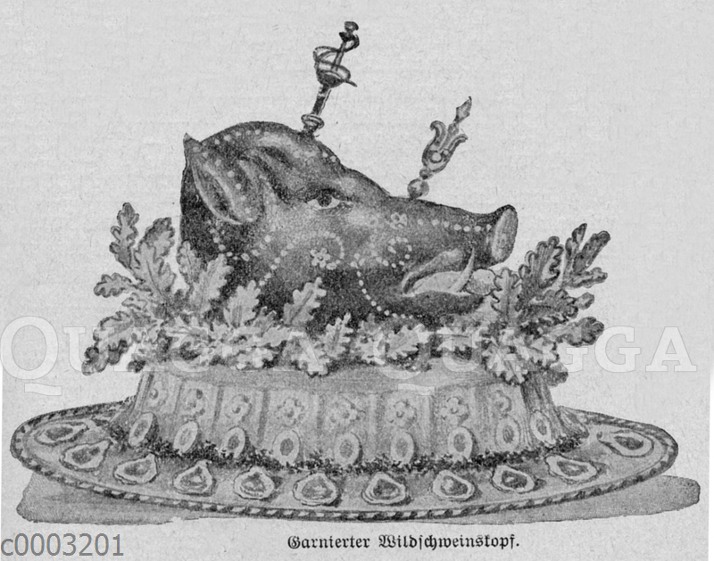 Garnierter Wildschweinskopf