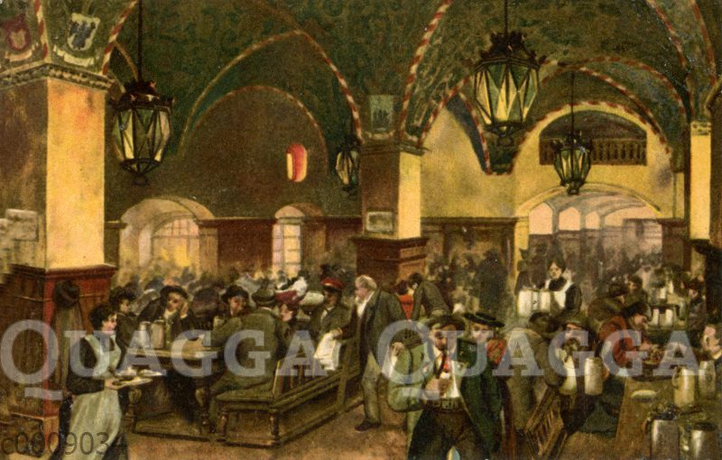 Szene im Münchener Hofbräuhaus