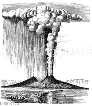 Vesuv in voller Tätigkeit (Ausbruch im Oktober 1822)