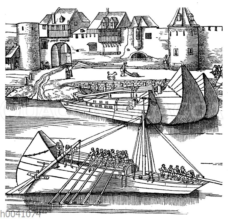 Rheinschiffe vor den Mauern von Köln von Anton von Worms aus dem Jahre 1531 [Digital]