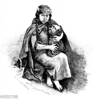 Araukanerfrau mit Kind