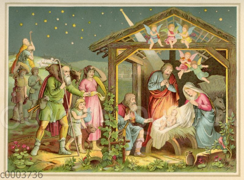 Die Hirten finden Jesus in der Krippe zu Bethlehem