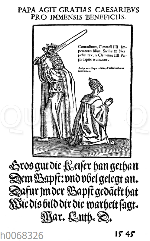 Satirisches Flugblatt auf das Papsttum aus dem Jahre 1545