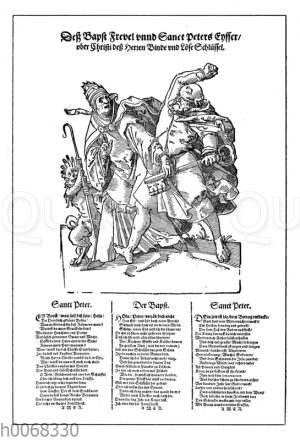 Deutsches satirisches Flugblatt aus der Reformationszeit auf das unchristliche Leben der Päpste
