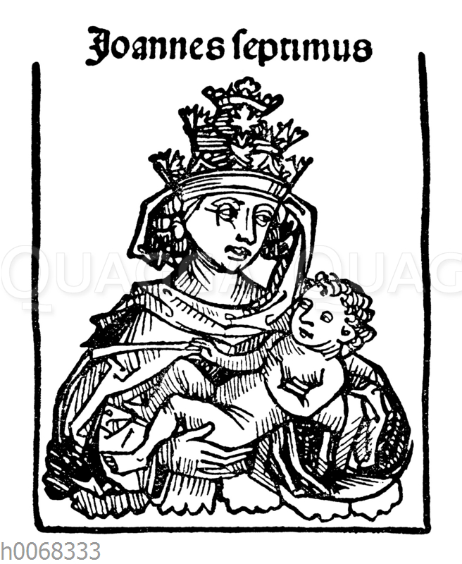 Porträt der angeblichen Päpstin Johanna als Papst Johannes VII.
