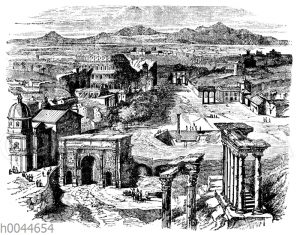 Reste des alten Rom um das Forum Romanum herum