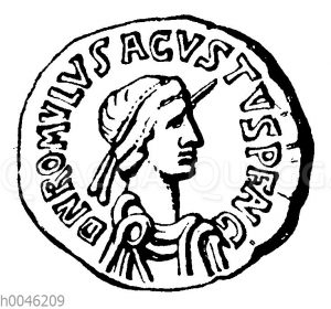 Romulus Augustulus auf einer Münze