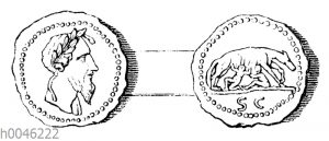 Romulus auf einer Münze