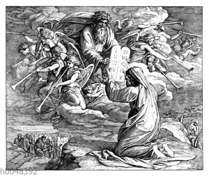 Moses empfängt die heiligen Gebote Gottes