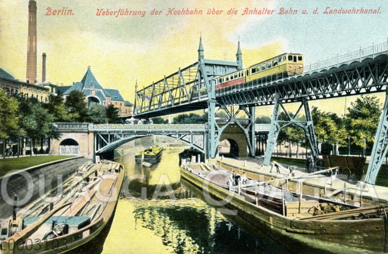 Berlin: Überführung der Hochbahn über die Anhalter Bahn und den Landwehrkanal