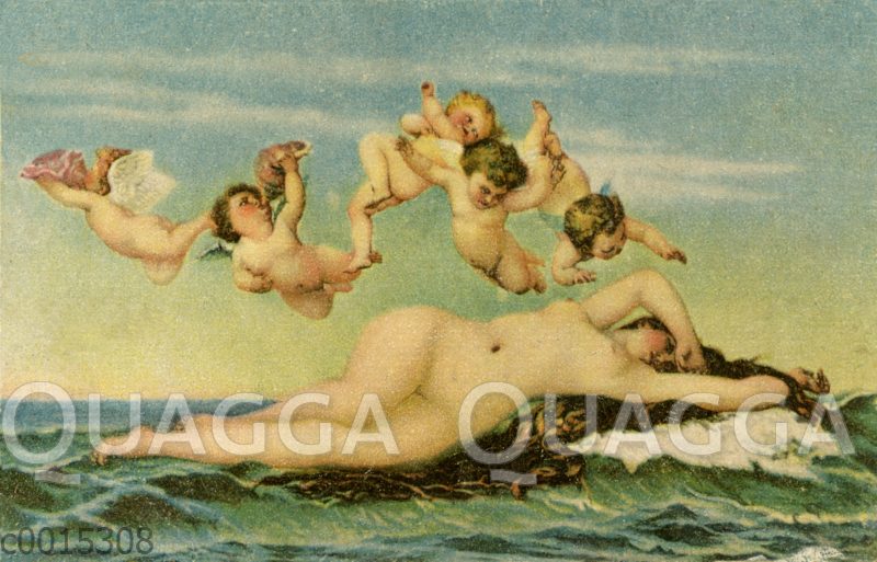 Die Geburt der Venus. Chromolithographie nach dem Gemälde von Alexandre Cabanel