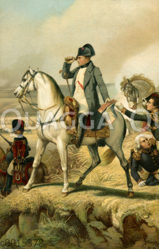 Napoleon Bonaparte auf dem Pferd in der Schlacht von Wagram