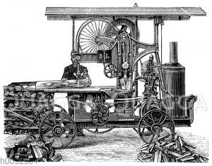 Holzsäge- und Spaltemaschine