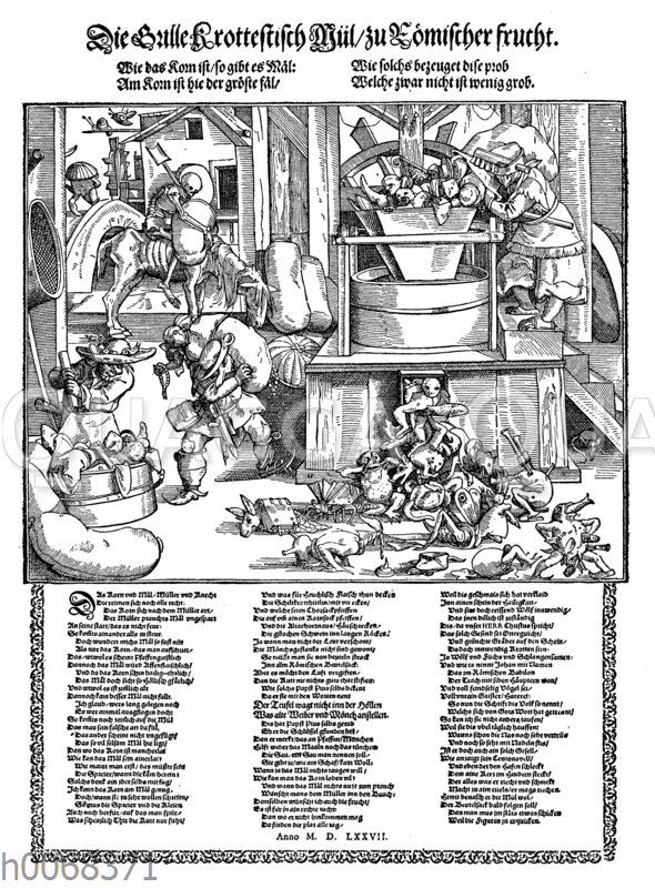 Satirisches Flugblatt aus dem Jahre 1577 über Mönche und Nonnen