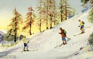 Skifahrer am Abhang