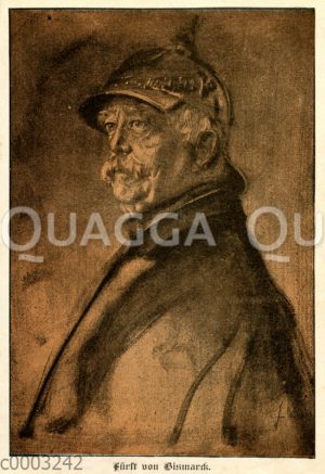 Otto von Bismarck mit Pickelhaube