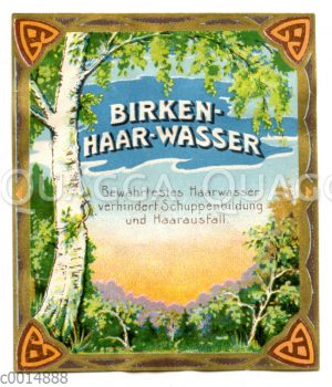 Etikett für Birkenhaarwasser