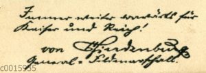 Paul von Hindenburg: Autograph