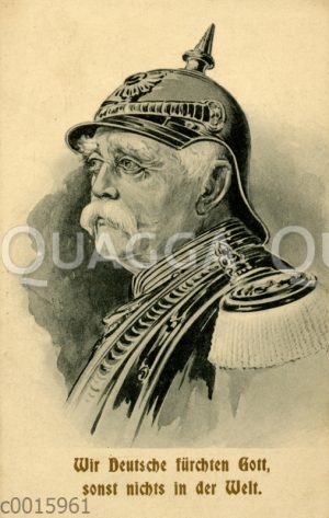 Otto von Bismarck mit Pickelhaube
