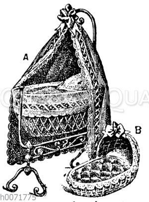 Babybett und Babykörbchen