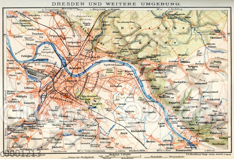 Dresden und seine Umgebung, Stadtplan [Digital]