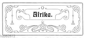 Schriftzug 'Afrika' mit Rahmen