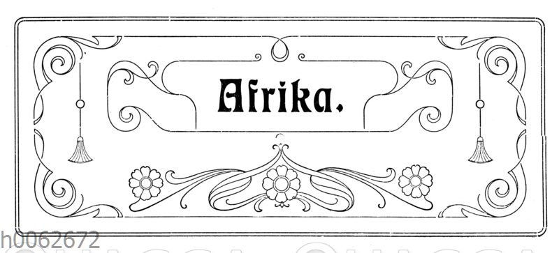 Schriftzug 'Afrika' mit Rahmen