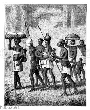 Gefesselte Sklaven der Warua