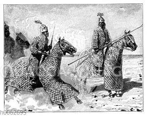 Reiter von Baghirmi in Wattenpanzern